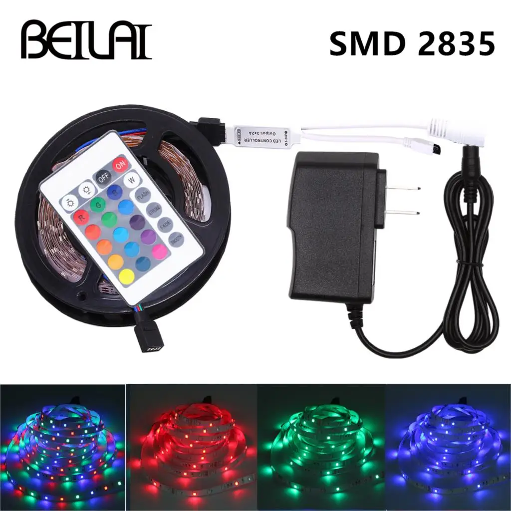 5M Светодиодные ленты SMD 2835 5050 светильник водонепроницаемая светодиодная лента RGB