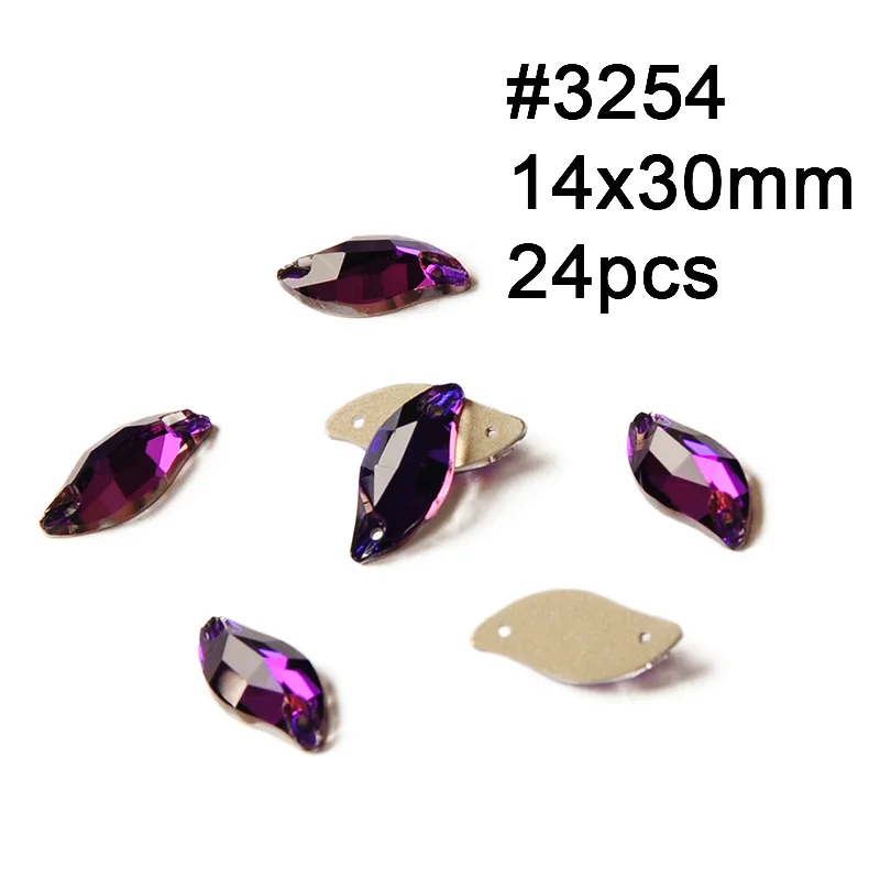 Leaf 14X30mm 24pcs Фиолетовые бархатные пришиван на аппликации Стразы для украшения для свадебного платья Аппликация Сделай Сам дизайн швейная фурнитура - Цвет: Leaf 14X30mm 24pcs