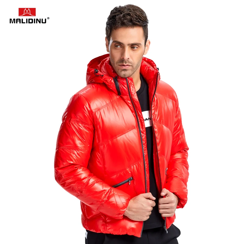 MALIDINU 2022 New Down Jacket Men Winter Down Coat Mens Thick Warm Hooded Jackets Brand 70%White Duck Down Outwear Men -30C