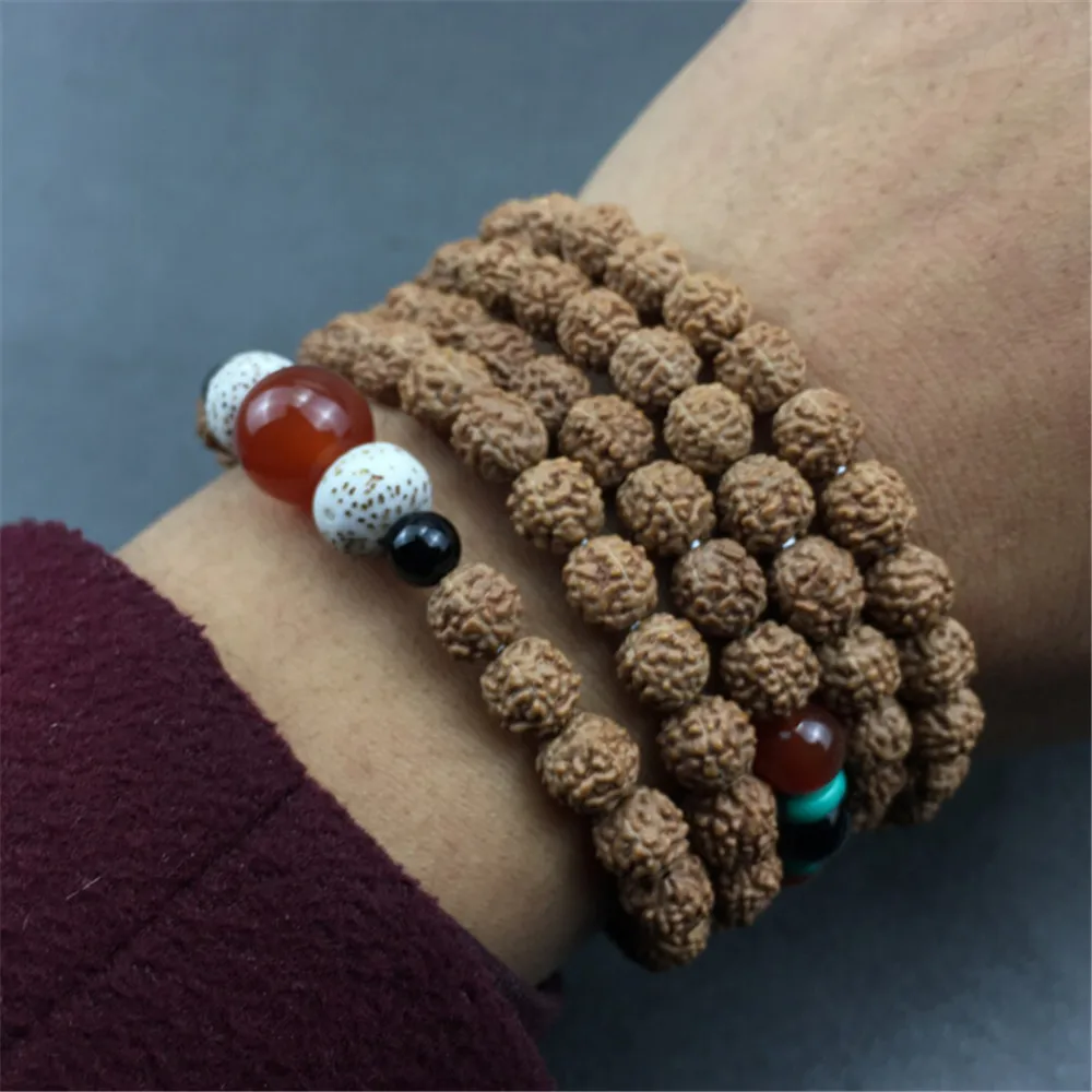 Браслет Rudraksha с 5 натуральными лепестками браслет из 108 бусин мода для мужчин и