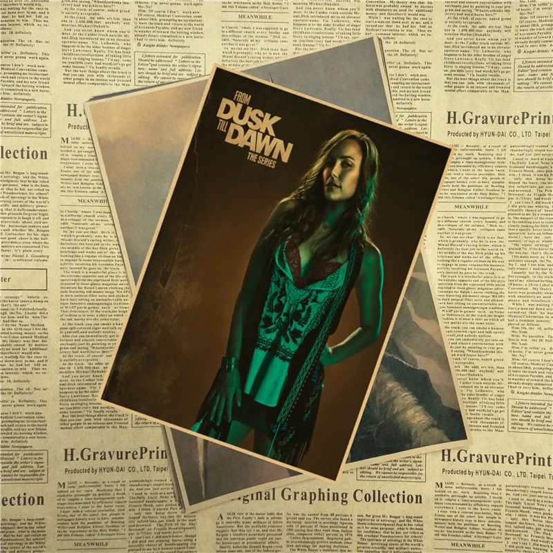 С заката до рассвета серия core Robot Rodriguez Винтажный Фильм плакат из крафт бумаги