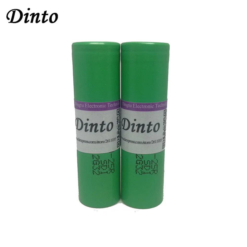 Dinto New 2 шт./лот 3 6 В 2500 мАч 18650 аккумулятор INR18650 25R для Samsung Li Ion перезаряжаемые