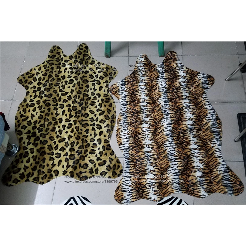 2 шт. Тигр искусственная кожа напечатанный ковер с рисунком Зебра воловья коврик