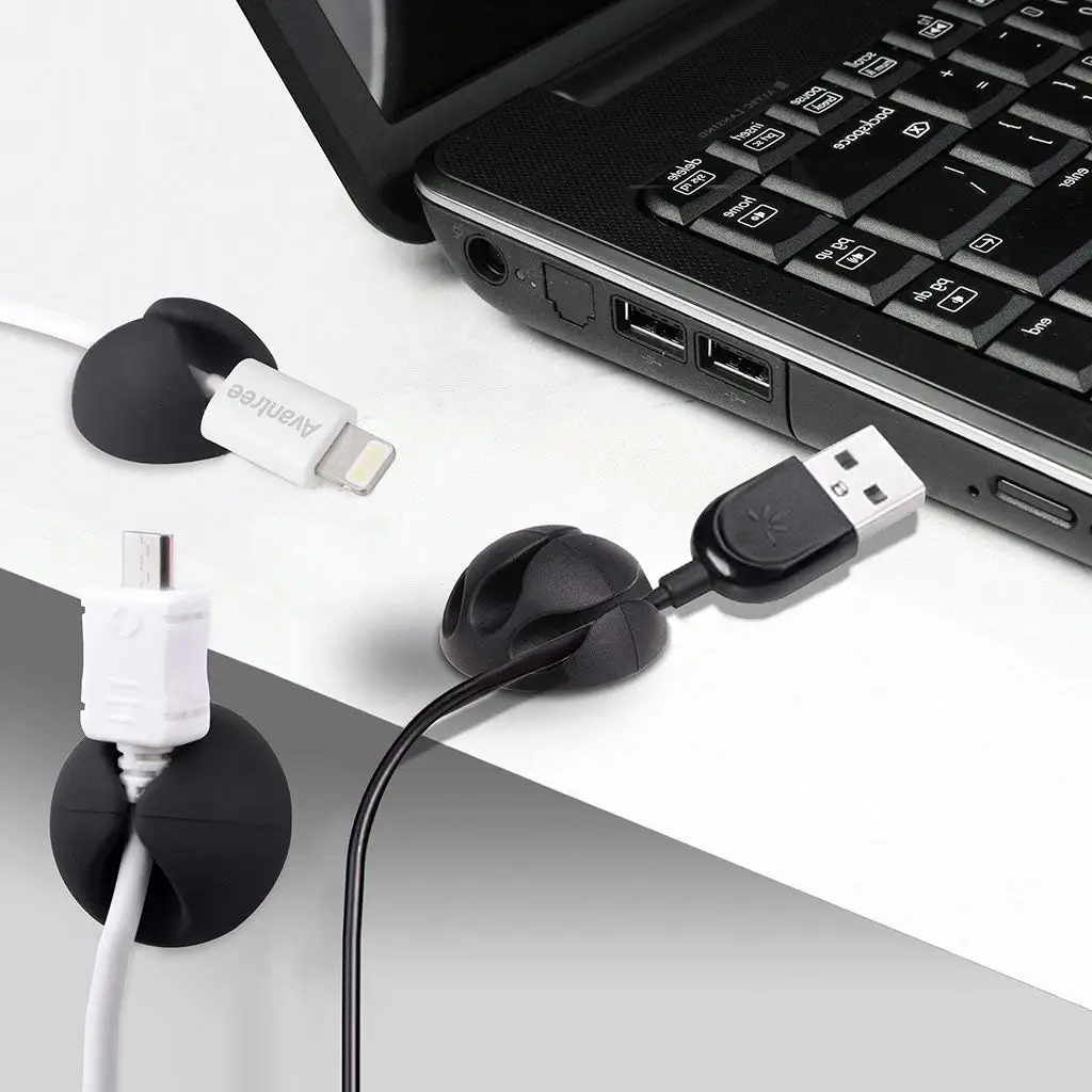 12 Pack Long Lasting Cable Tidy Clips Management Desktop Cord Holder and Hider Charging Wire Drop Organizer Man |