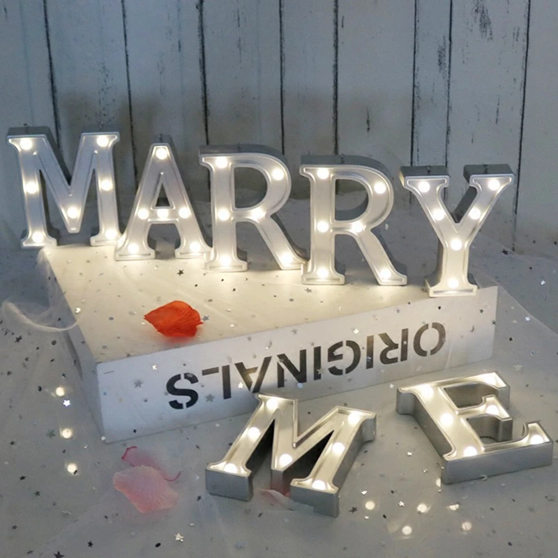 MAERRY мне предложить 26 букв алфавита 3D ночной Светильник Романтический письмо