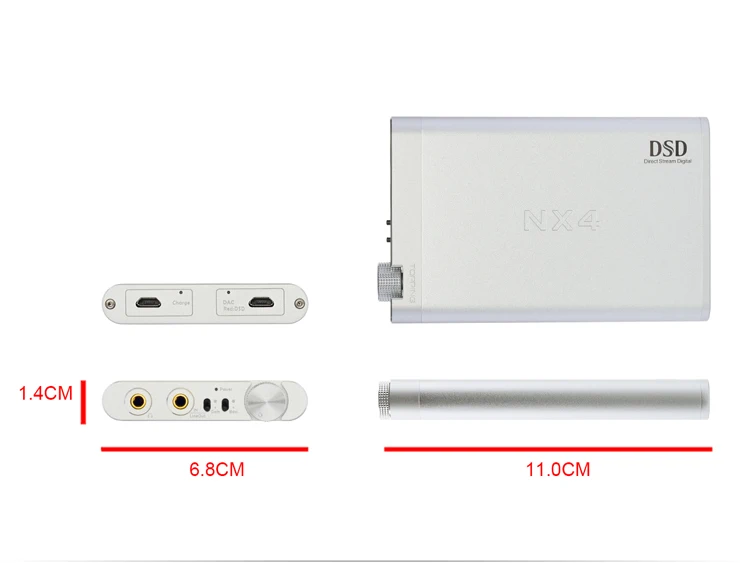 Топпинг NX4 DSD XMOS-XU208+ ES9038Q2M чип Портативный USB DAC DSD Декодер Усилитель для наушников алюминиевый корпус черный/серебристый