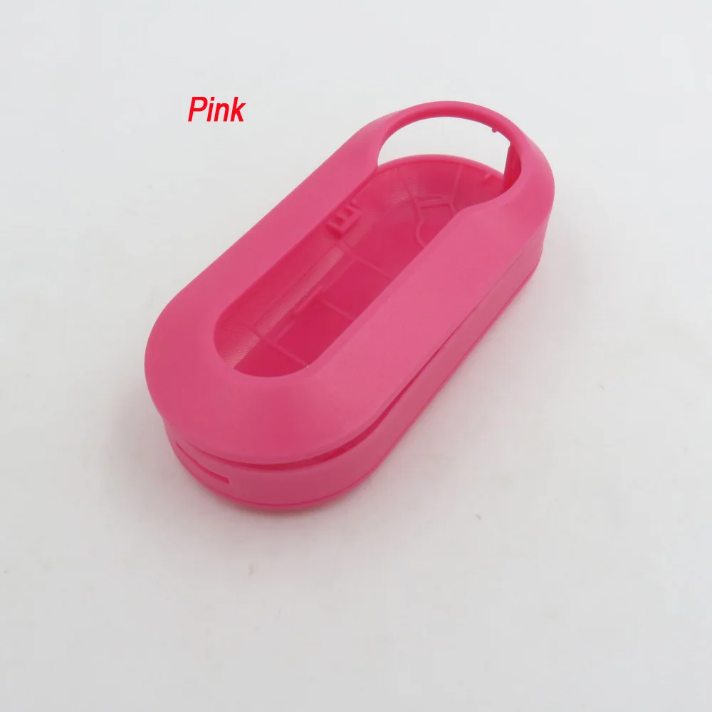 pink Cocolockey сменный корпус пластиковый чехол ключа брелок для Fiat 500 Panda Punto Bravo автомобильный флип чехол для ключей 3 кнопки - Название цвета: pink