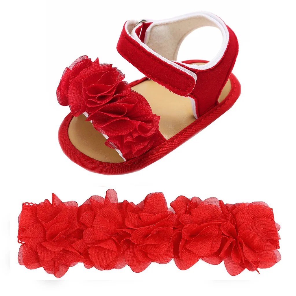 Детские сандалии 2 шт. повязка на голову для новорожденных девочек и мальчиков + с