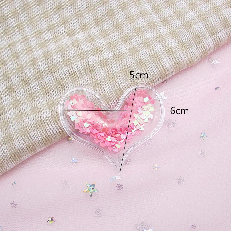 10 шт./лот ПВХ прозрачная Аппликация Красочные Блестки наполнитель в форме сердца