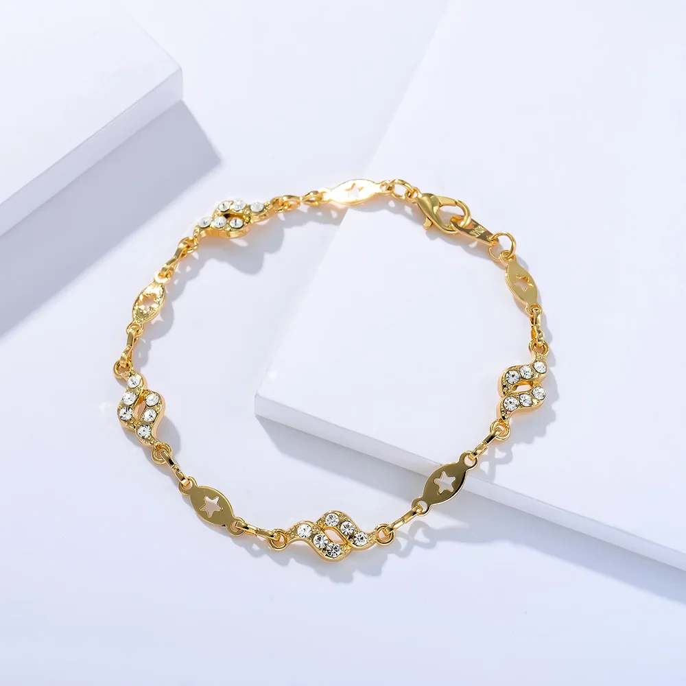 QGGLE Gold Color Bracelet for Women Rhinestone Star Shape | Украшения и аксессуары