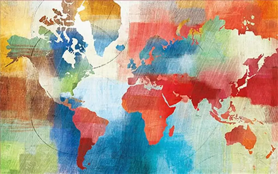 3d обои для комнаты на заказ настенные нетканые фото ретро элегантная Карта мира