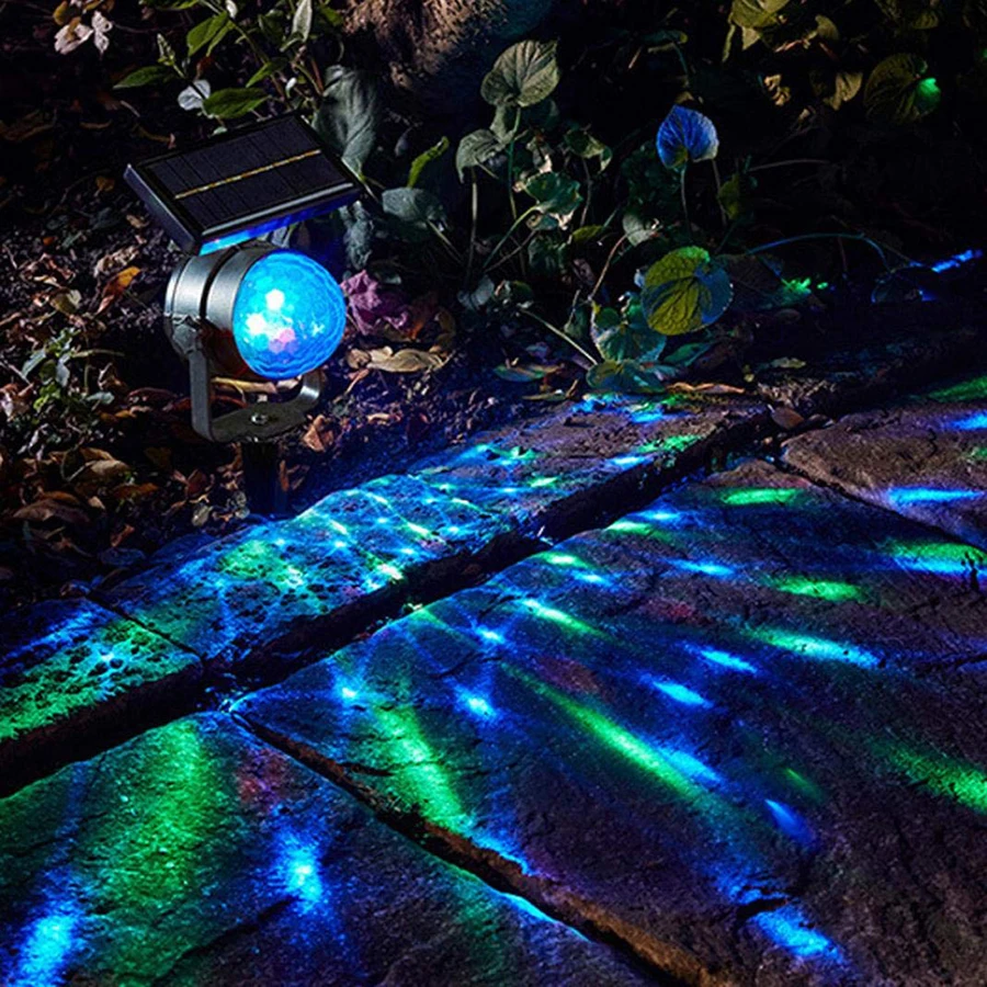 Светодиодная лампа на солнечной батарее RGB Вращающийся Хрустальный Волшебный