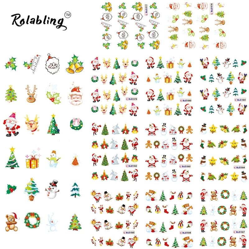 Nail Art Stickers Christmas Snow Water Transfer Decals Decoration For Design | Красота и здоровье
