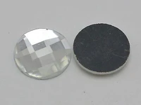 25 clear faceted round flatback glass crystal rhinestone gems 18mm no hole