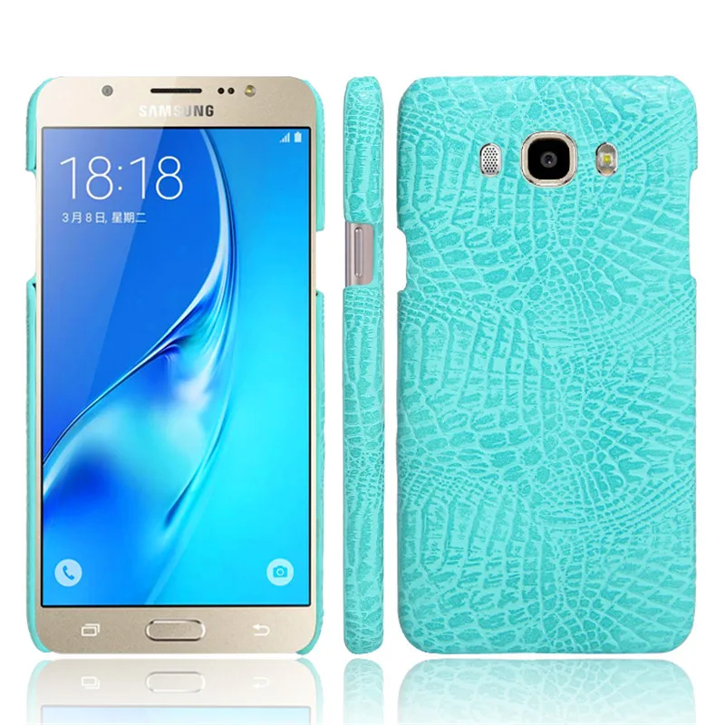 Чехол для Samsung J5 2016 J510 Жесткий из поликарбоната под крокодиловую кожу с задней