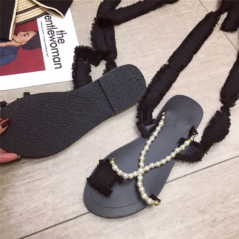 2019 летние роскошные дизайнерские женские мокасины с бусинами сандалии модные на