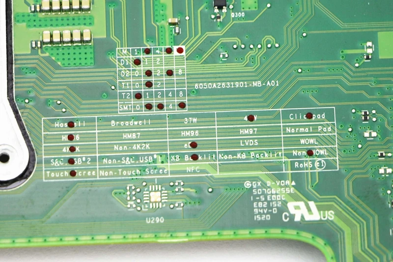 Оригинальная материнская плата V000358320 с резьбой 2 6 ГГц CPU - 6050A2631901 для ноутбука Toshiba