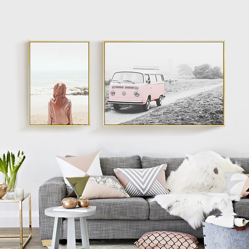 Настенный постер в скандинавском стиле с изображением морского автомобиля