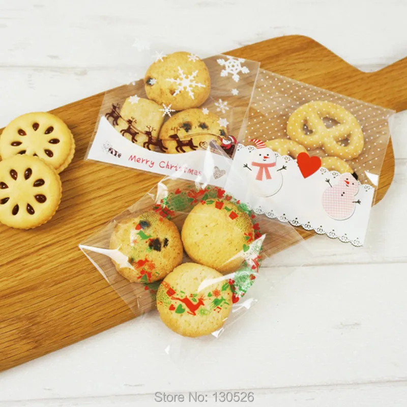 100 шт. Рождественский Снеговик печенья мешок для упаковки фестиваль подарки