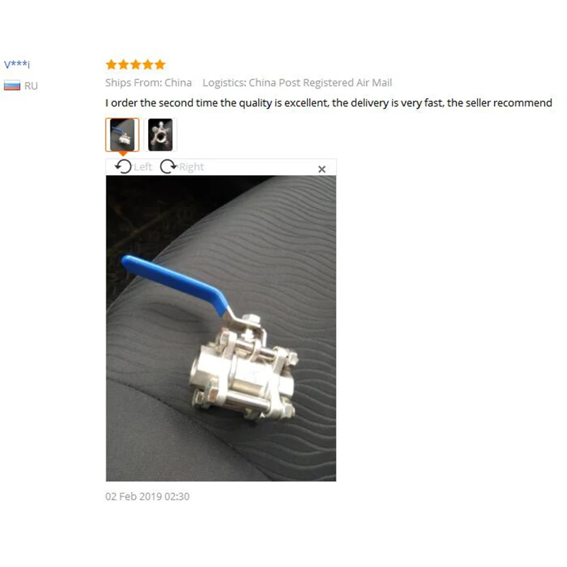 

MEGAIRON 1/2" DN15 SS316 Stainless Steel Sanitary Female NPT 2 Piece Full Port Ball Valve with Vinyl Handle Thread Valves