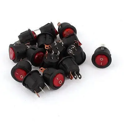 15 шт. AC 250 В 6A 125 в 10A 3 булавки круглый ON/OFF SPST перекидной клавишный