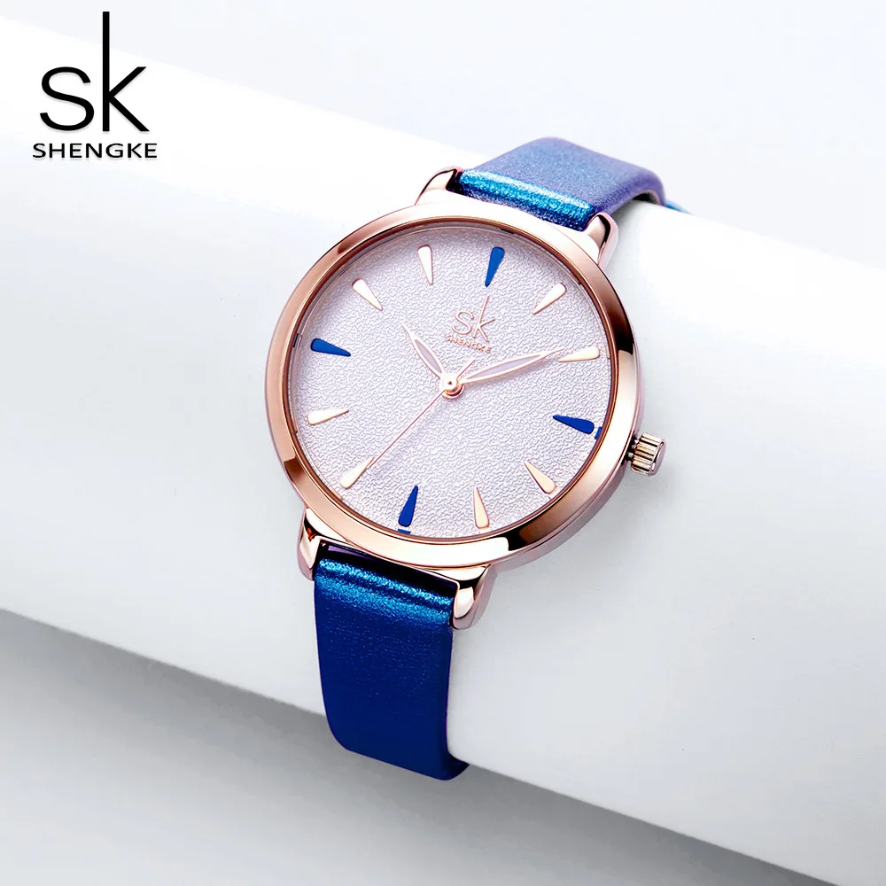 Shengke новые модные часы для женщин повседневные кварцевые женские светящийся