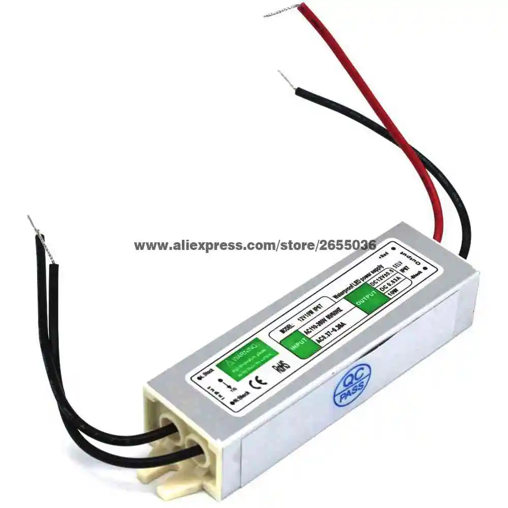 Водонепроницаемый IP67 источник питания 12 В маленький объем одинарный выход от до