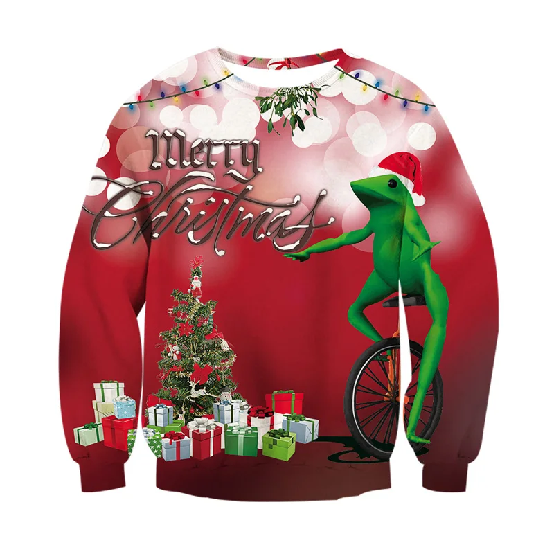 2020 Ugly Christmas Sweater Santa Claus Printed Loose Men Women Pullover Novelty Autumn Winter Tops Clothing | Женская одежда