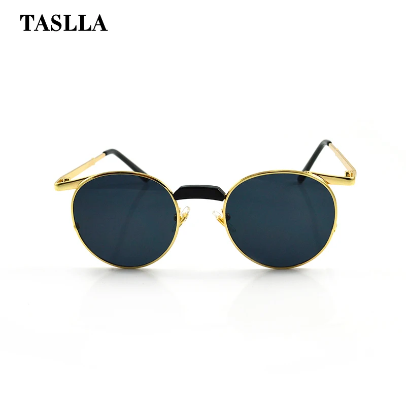 TASLLA солнцезащитные очки для мужчин и женщин металлические круглые брендовые