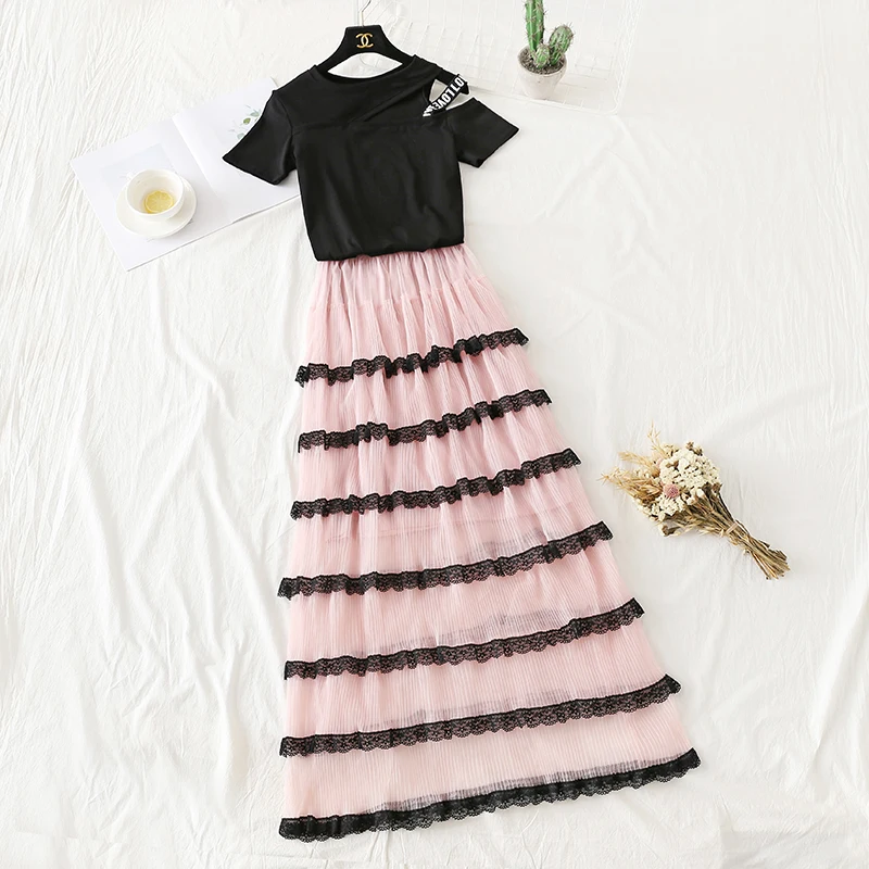 Женский модельный комплект из двух предметов Элегантная футболка с коротким