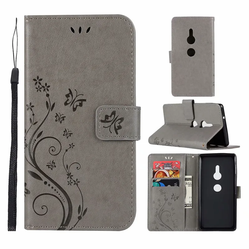 Для Sony Xperia Z5 Mini X XZ XA1 XA 2017 XZ1 XZ2 Power Butterfly Flower PU кожаный Магнитный кошелек откидной