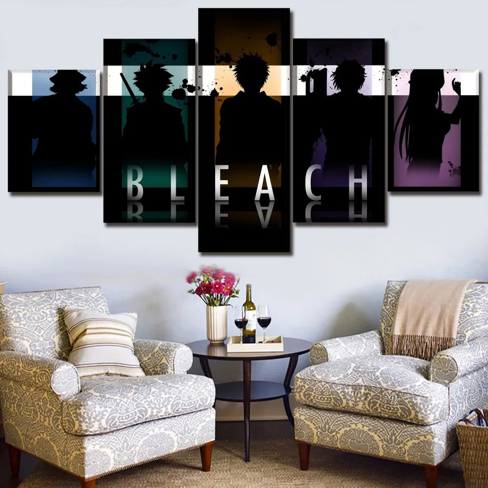 Canvas Poster Wall Art HD Prints 5 Pieces Anime Bleach Paintings For Modern Living Room Decorative Modular Picture Framework | Дом и сад