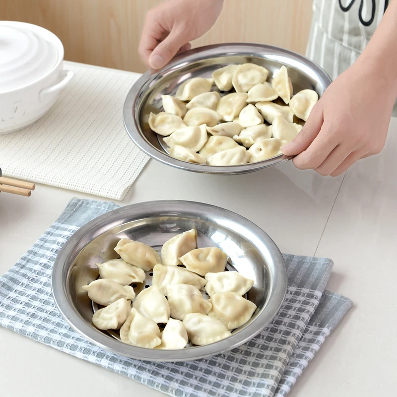 Хбв Нержавеющая сталь блюдо для пельменей пластина сливная тарелки фарфоровые