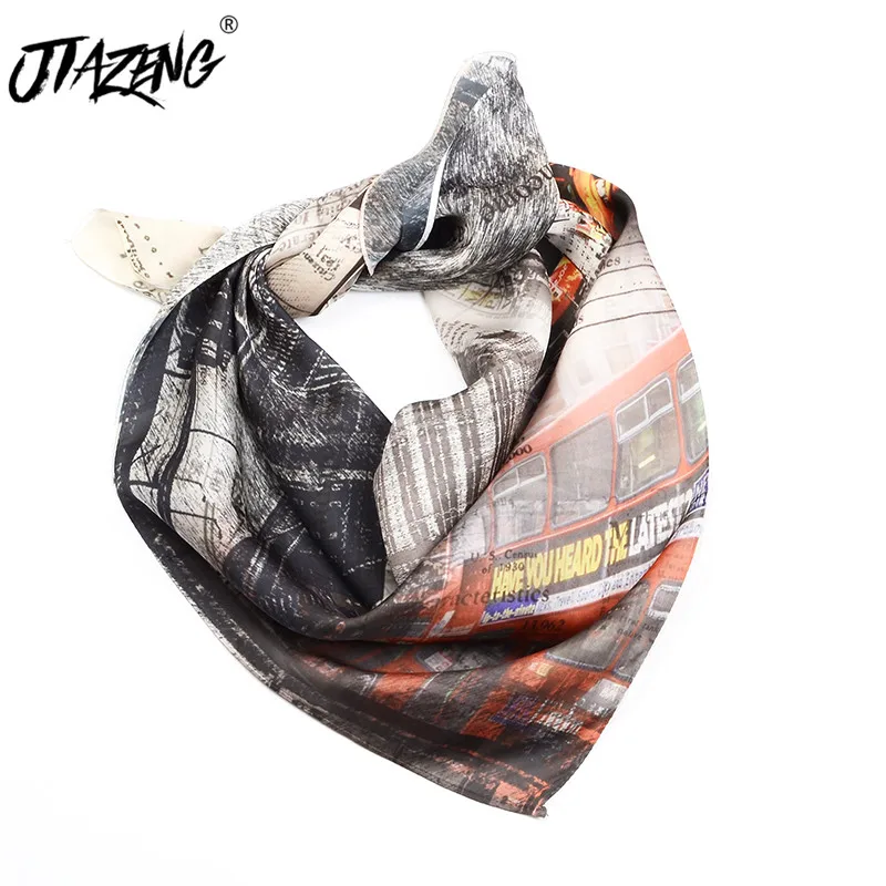 Женский шелковый шарф с принтом нью йорк 70x70 см|Женские шарфы| |