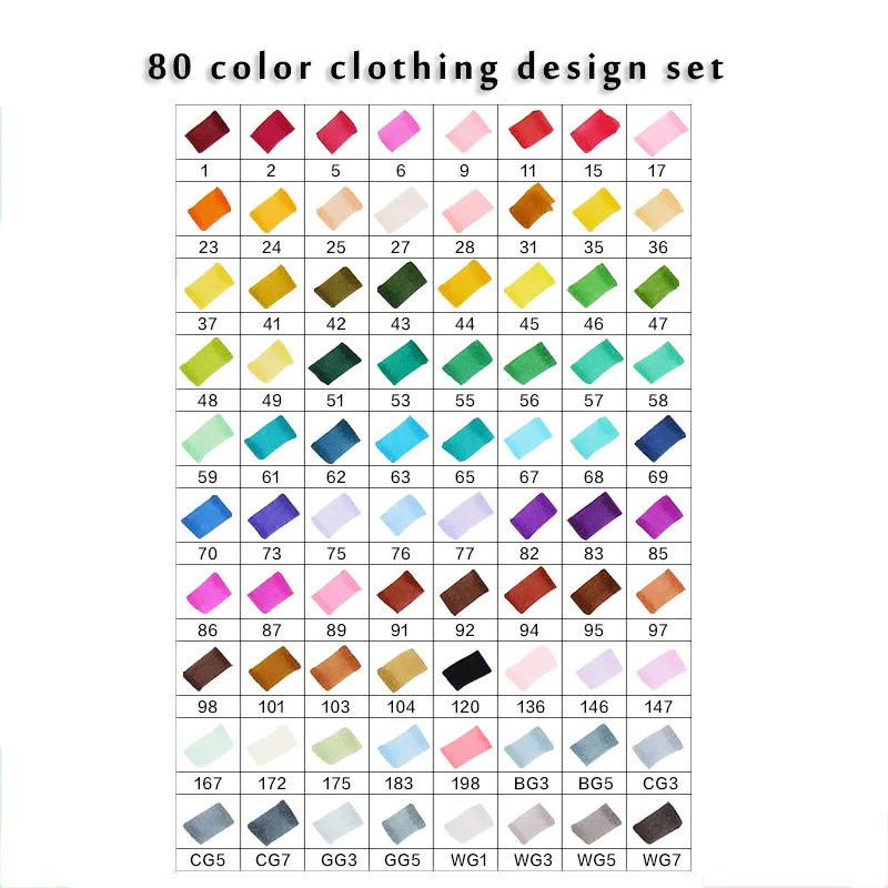 80 clothing Set TouchFIVE маркер для рисования набор ручек 12/30/40/60/80/168 Цвета аниме канцелярские эскиз для рисования акварель кисти ручка(белый маркер для белой доски - Цвет: 80 clothing Set