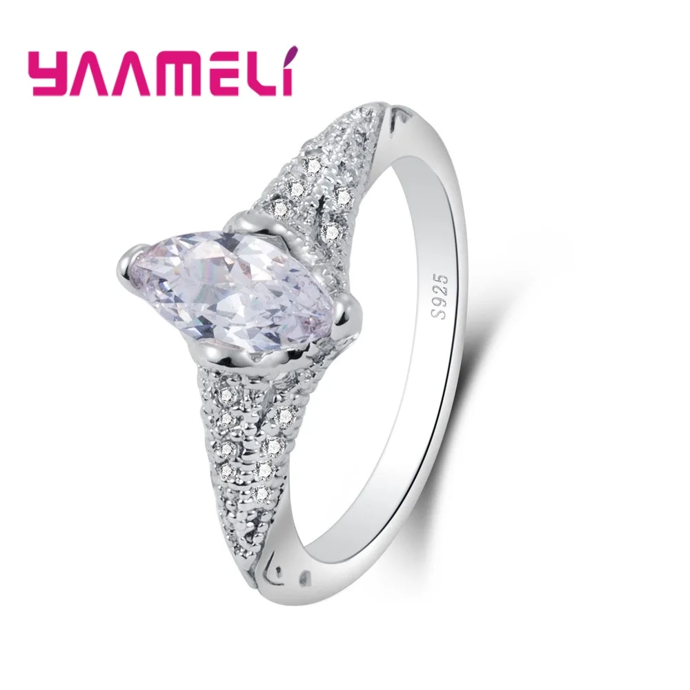 

New Attractive Shinning Cubic Zirconia Rings For Women Oval Type Trendy Rings Jewelry Bijouterie Wholesale