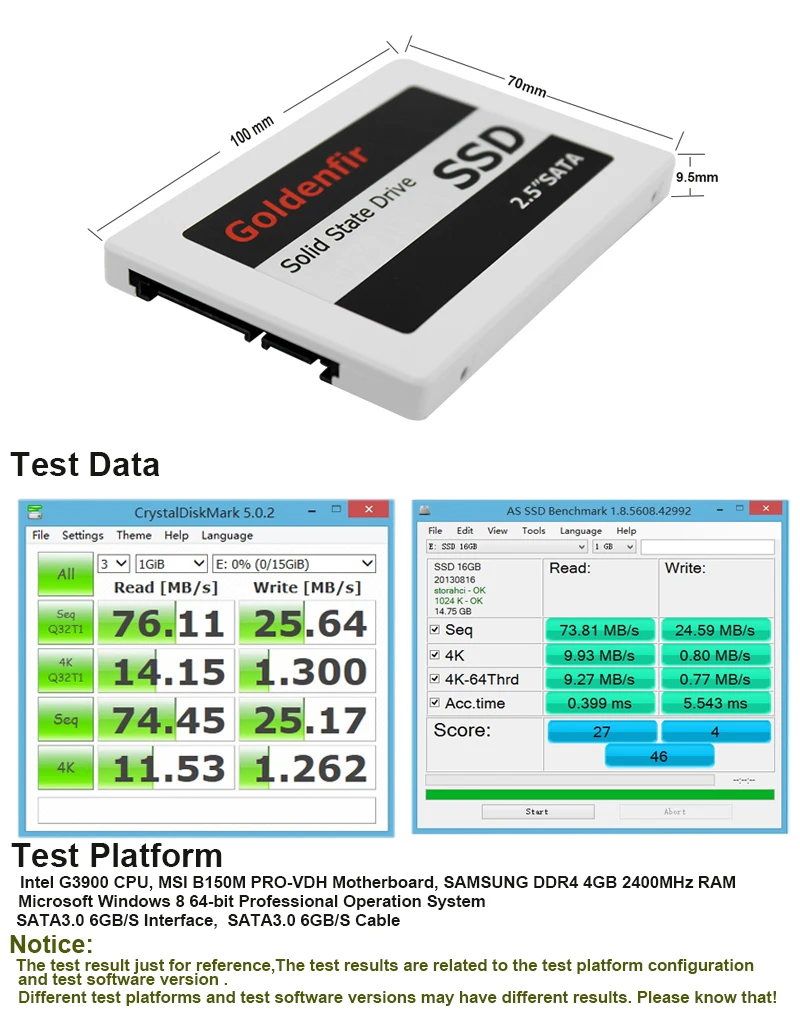 Goldenfir ssd 2,5, 16 ГБ, 32 ГБ, 64 ГБ, 128 ГБ, 256 ГБ, 512 ГБ, ноутбук, Жесткий драйвер, ssd диск для ноутбука, Жесткий драйвер, Твердотельный