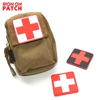military supplies medic paramedic patches tactical army badge 3d pvc rubber red cross flag swiss cross patch for backpack
