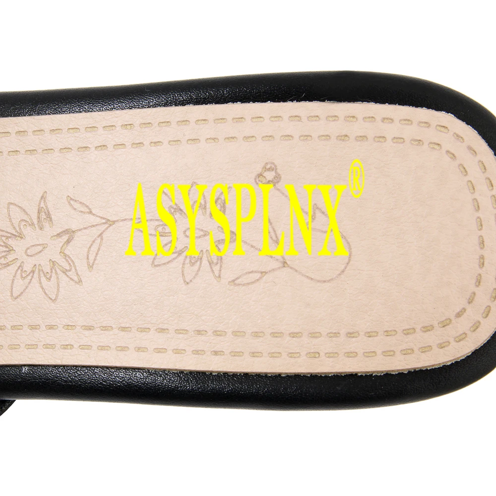 ASYSPLNX/бренд 2018 летние сандалии из кожзаменителя с baotou Бисер острым D019|pu sandals|brand