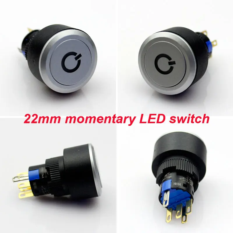 10 шт. в упаковке кнопочный переключатель с подсветкой символической головкой 1NO +