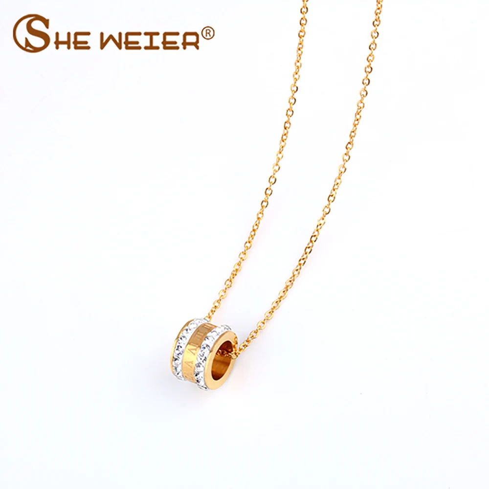 SHE WEIER chain chocker из нержавеющей стали винтажные хрустальные ожерелья и кулоны