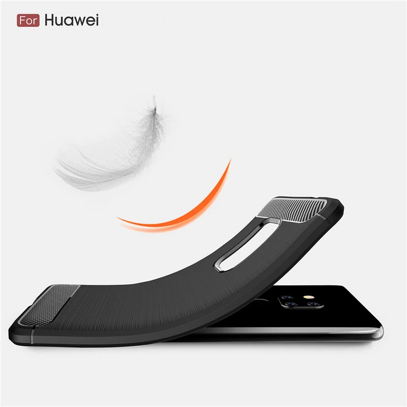 Brushed silicone soft phone case For Huawei Honor P8 P9 P10 P20 P30 lite Pro Nova 4 3E 2i P Smart+ Mate 9 10 20 Carbon Cover | Мобильные