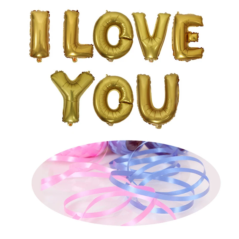 1 Набор 16-дюймовые гелиевые воздушные шары из фольги с надписью I LOVE YOU | Дом и сад