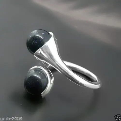 Натуральные драгоценные камни из голубого песка диаметром 6 мм регулируемый