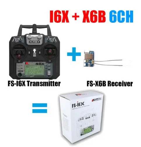 Flysky FS-i6X 2,4 ГГц 10CH RC передатчик Радио набор 6ch 8ch 10ch приемник для RC Heli Quad самолет автомобиль - Цвет: Красный