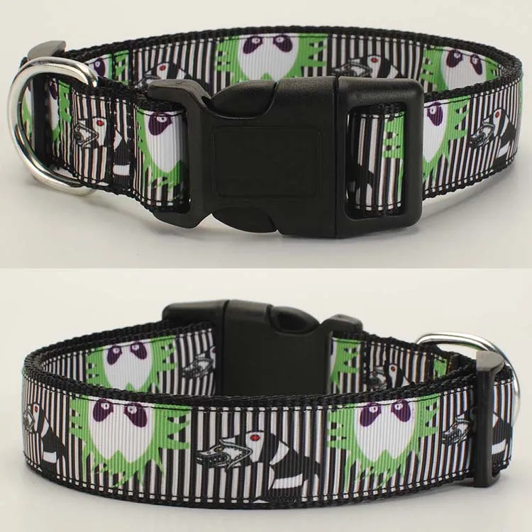 collar XL 36 to 55cm Новинка, поводок для собак, ошейник для собак, ремень безопасности, брелок, 1 дюймовая змеиная лента с рисунком, нейлоновый ремень - Color: collar XL 36 to 55cm
