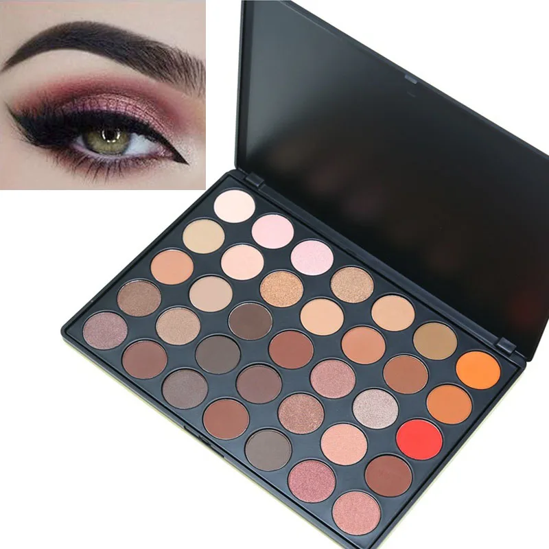 

35 colors matte eyeshadow palette earth nude color waterproof long lasting batom matte smoky eyeshadow pigment MOR016