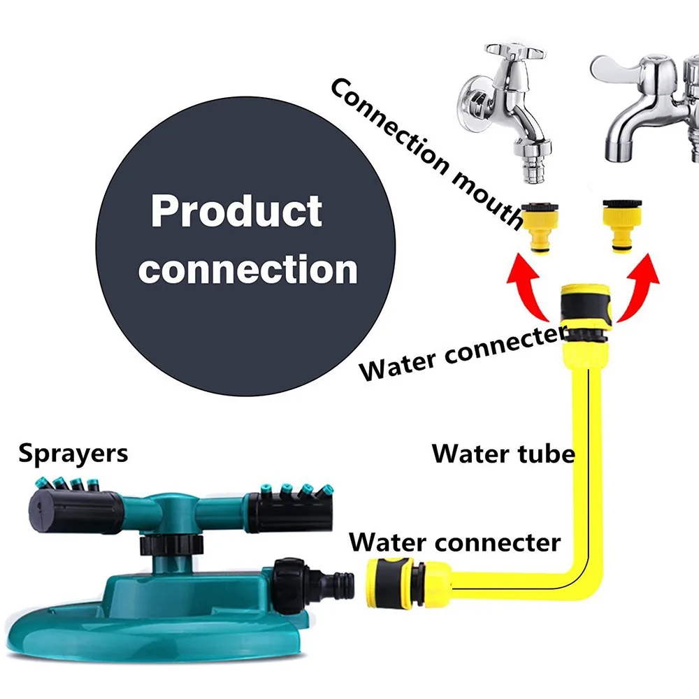 

Home Garden Watering Tools Lawn Sprinkler Garden Sprinkler Head Automatic Water Sprinklers 360 Rotation Easy To Use A60