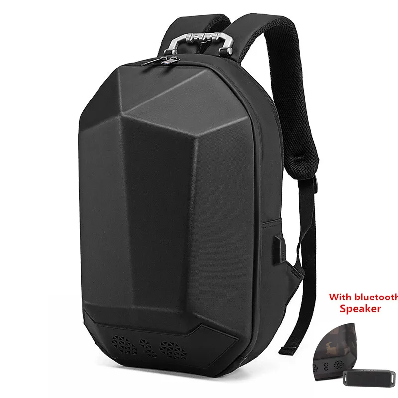 Black-Bluetooth Мужской рюкзак ozuko, 15,6 дюймов, для ноутбука, модный, водонепроницаемый, Подростковый, школьный, многофункциональный, мужской, для путешествий, Mochila, USB, Bluetooth, рюкзаки - Цвет: Black-Bluetooth