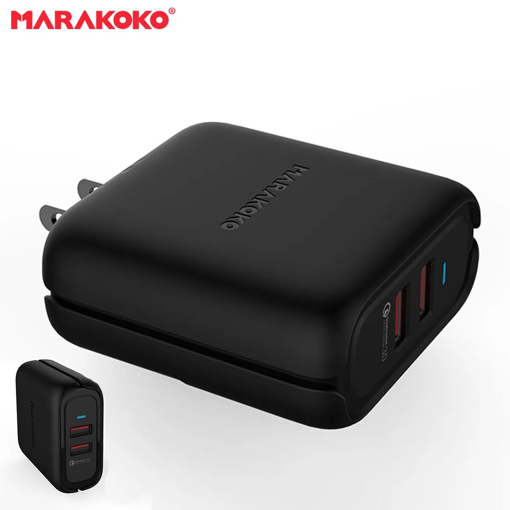 Marakoko MA22 Dual USB 36W Output Power Adapter US Plug Portable Quick Charger with 2 QC3.0 Ports for iPhone 7 Samsung j5 | Мобильные
